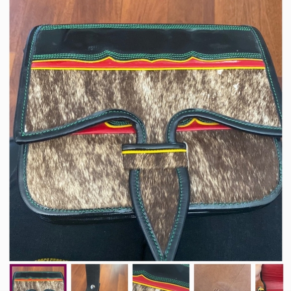 Columbia carrier genuine leather first unisexual messenger bag, multicolors - Picture 2 of 5